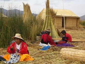Schwimmende Uros Insel, Titicaca See