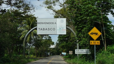 Wir verlassen den Bundesstaat Tabasco Richtung Palenque