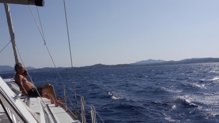 Letzte Blicke auf die Küste, letztes Sonnetanken...