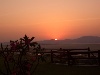 Sunset @ Bagan Thande Hotel, Bagan Sonnenuntergang beim Bagan Thande Hotel