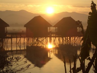 Sunrise @ Golden Island Hotel, Inle Lake Sonnenuntergang, Golden Island Hotel, Inle See