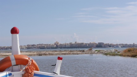 Fiume Ciane, Blick auf Siracusa