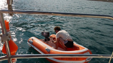Dingi klarmachen für Landgang