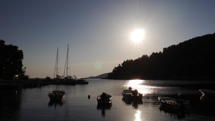Abend in der Bucht Agnontas, N. Skopelos