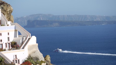 Blick auf die Caldera, Oia
