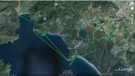 Ausflug nach Dalyan und Kaunos - Karte © Google Earth