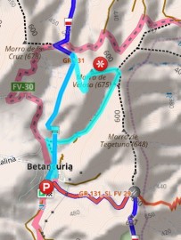 Route Betancuria-Mirador Morro Velosia © OsmAnd/OSM