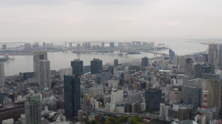 Ausblick auf Rainbow Bridge vom Tokyo Tower