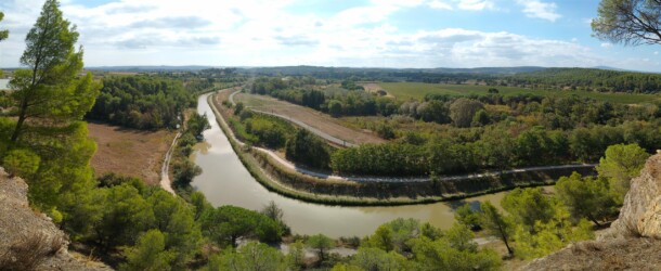 Kanal-Panorama bei Écluse de Pechlaurier