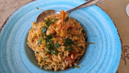 Kritharaki mit Shrimps