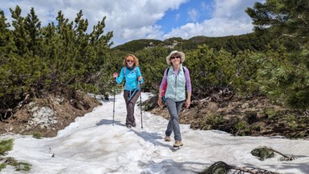 Aufstieg über Schneefelder