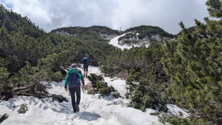 Aufstieg über Schneefelder