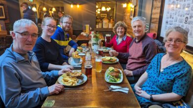 Lunch mit Mark, Hannah, Joseph und Vicky